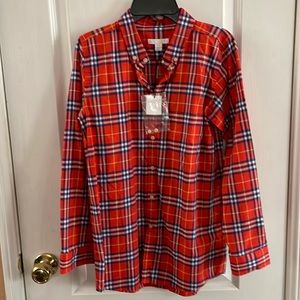 Burberry Check Button Down Long Sleeve Shirt